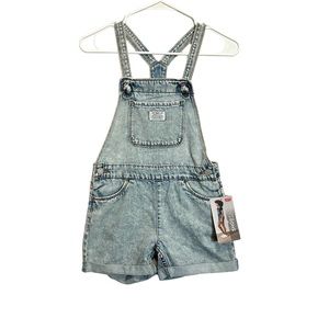 NWT Levi’s Girls Denim Shortalls Short Overalls Size 10